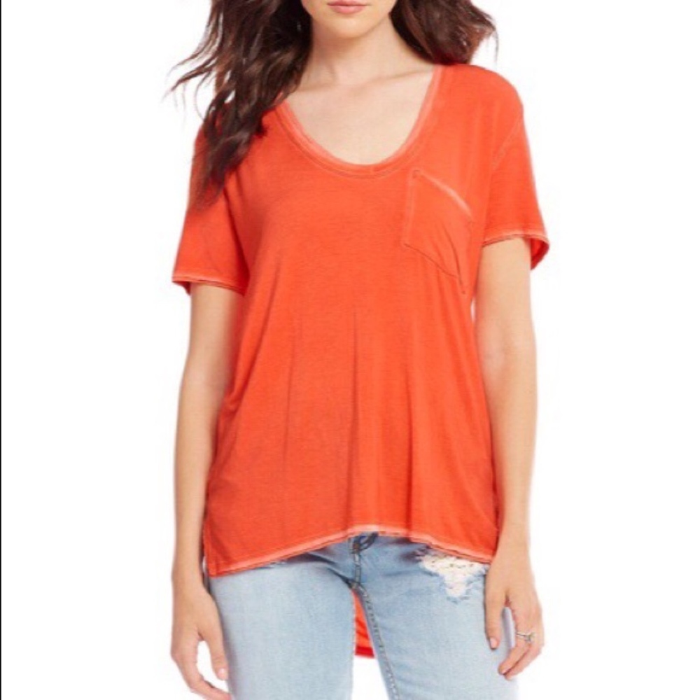 NWT FREE PEOPLE RISING SUN TEE HI LO OVERSIZED TOP